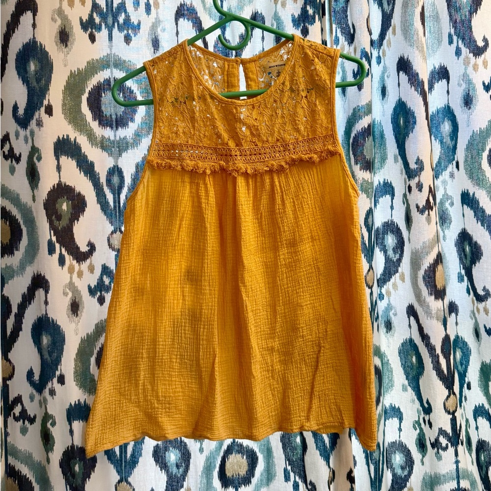Max Studio Mustard Lace Kids Blouse